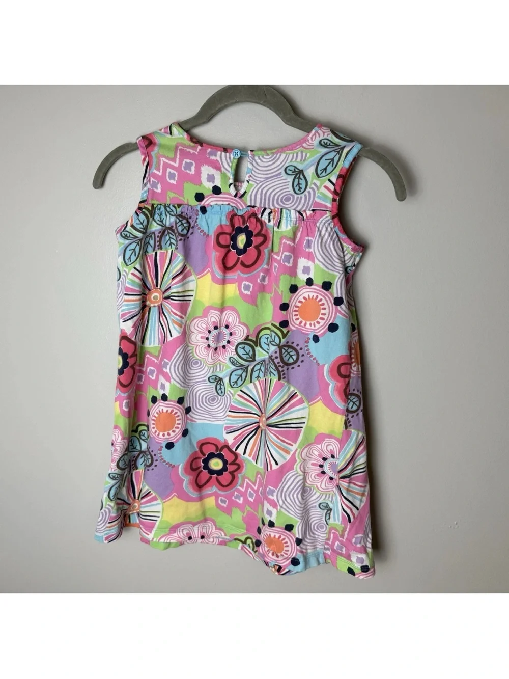 Hanna Andersson Girls Dress Size 120cm 6 - 7 Sleeveless Cotton Colorful Floral